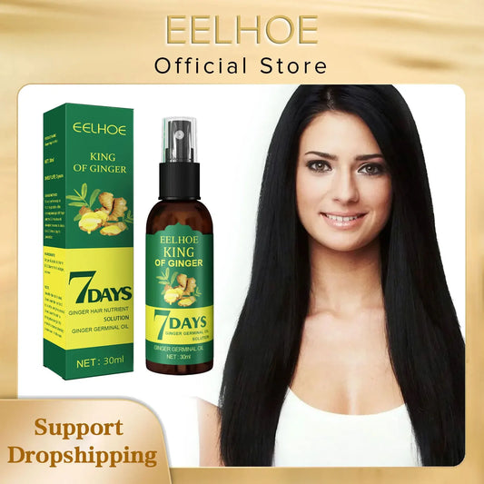 EELHOE Hair Growth Spray 7 Day Ginger Serum Scalp Damaged Treatement Prevent Hair Loss Effective Fast Growth Massage Liquid 50ml