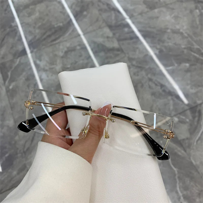 New Borderless Rectangle Sunglasses Women's Metal Square Fashion Sun Glasses Women's Summer Travel Eyewear UV400 Gafas De Sol