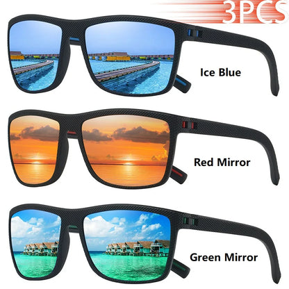 3 PCS Fashion Vintage Check Pattern Sunglasses Men Women Fishing Driving Man Luxury Brand Designer Sun Glasses UV400 Eyewear