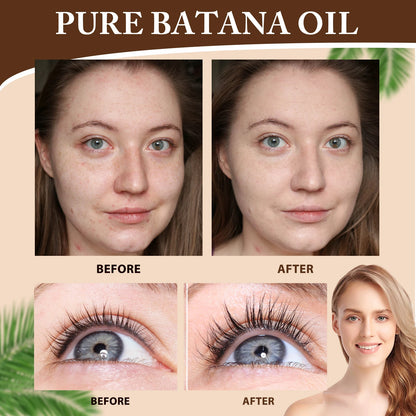 Pure Natural Batana Oil for Hair Growth, Eyelashes & Skin Care - 240ml Cold-Pressed Treatment for Dry Hair Repair