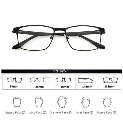 Optical Men Titanium Alloy Eyeglasses Frames for Men Eyewear Flexible Temples Legs IP Electroplating Alloy Spectacles