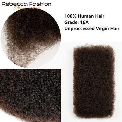 Soft and Lightweight Afro Kinky Bulk Hair 100% Human Hair with Natural Texture, Comfortable & Long-Lasting Use 16A Virgin Hair