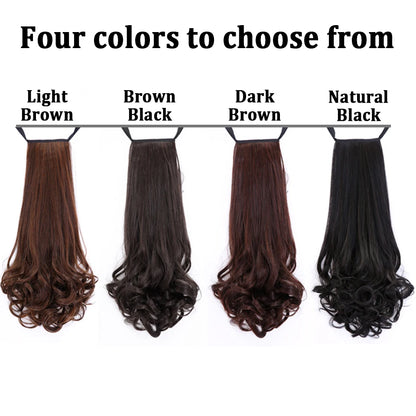 14 Inch Wavy Long Curly Hair Strap-type Pear Flower Curly Wig Ponytail Female Synthetic Fluffy Natural Shopping Commuting Wear