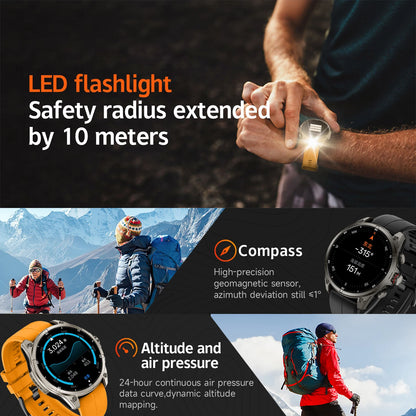 2025 New Premium GPS Smart Watches Outdoor Altimeter Barometer AMOLED Screen Built-in GPS Compass Military Sports Smartwatch Men
