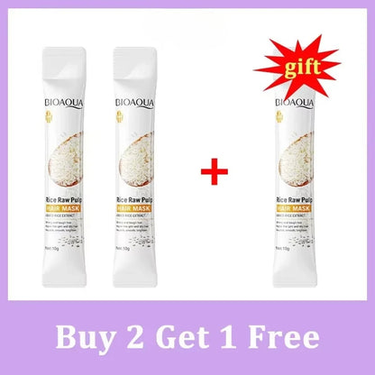 Rice Magical Keratin Hair Mask 5 Seconds Repair Damaged Frizzy Hairs Soft Smooth Shiny Moisturizing Nourish Hair Root Care