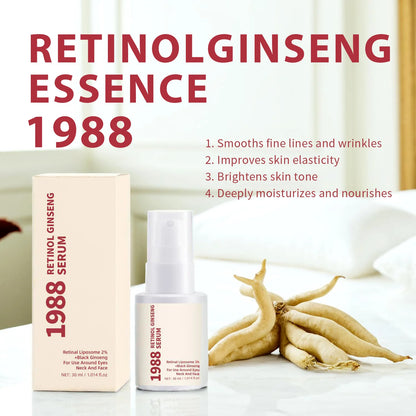 30ML Retinol Ginseng Serum Smooths Fine Lines & Wrinkles Brightens Skin Tone Deeply Moisturizes Retinol Ginseng Serum Skin Care
