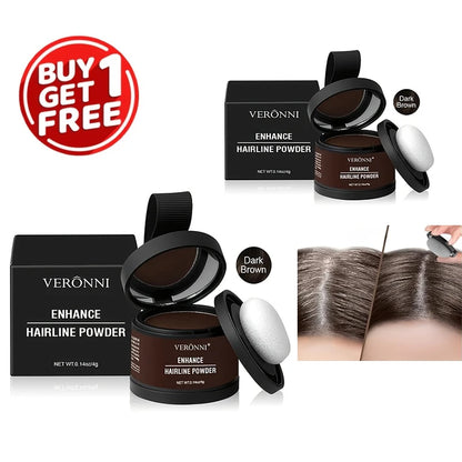 2pcs Fluffy Hairline Powder Touch-Up Concealer Temporary Hair Fibers Hair Root Cover Up Gray Coverage Hairline Shadow Powder kit