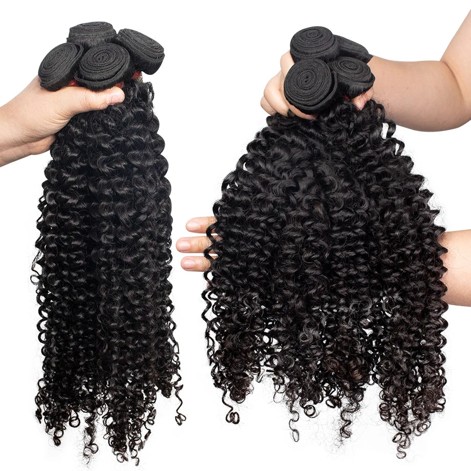 Deep Wave Human Hair Bundles Burmese Curly Hair Bundles 100% Human Hair Water Wave Original Natural Hair Extensions 1/3/4 Pieces
