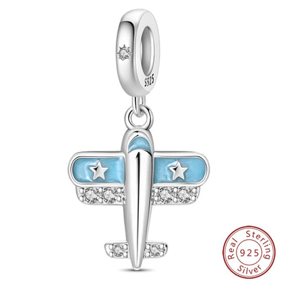 925 Sterling Silver Blue Purple Butterfly Perfume Bottle Starry Sky Hot Air Balloon Charms Beads Fit DIY S925 Bracelets Jewelry