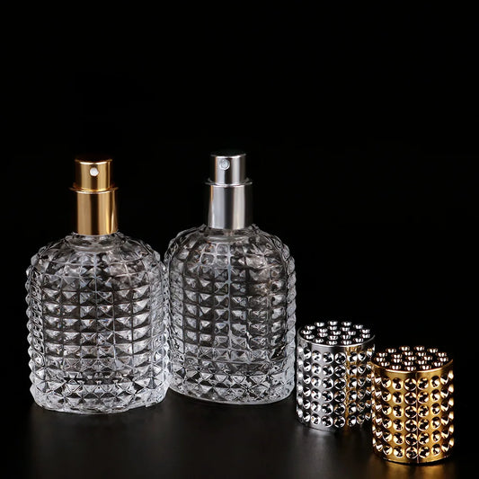 30/50Ml pineapple bottle perfume bottle glass spray bottle cosmetic spray sub-bottle grid empty bottle