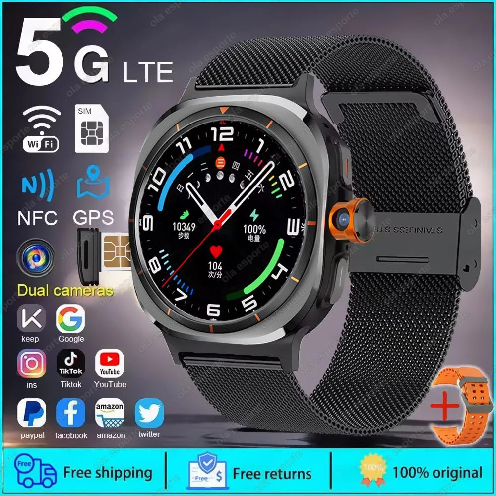 2025 New Smart Watch 8 Ultra GPS Compass NFC Function AMOLED HD Screen Bluetooth Call 5G SIM Card Sports Smartwatch Android IOS
