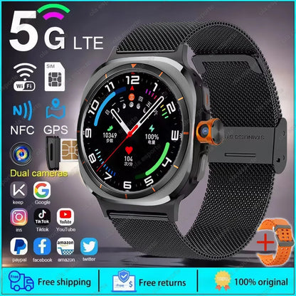 2025 New Smart Watch 8 Ultra GPS Compass NFC Function AMOLED HD Screen Bluetooth Call 5G SIM Card Sports Smartwatch Android IOS