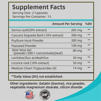 Colon Detox - Supports Digestive Health, Promotes Colon Cleansing and Detoxification, Relieves Constipation, and Provides Energy