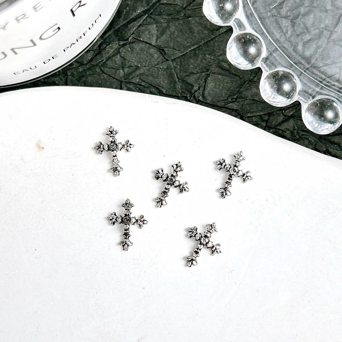 20PCS Multiple Style Classic Cross Alloy Nail Art Decorations 3D Minimalist Creative Cross Cool Style Nail Charms DIY Nail Parts
