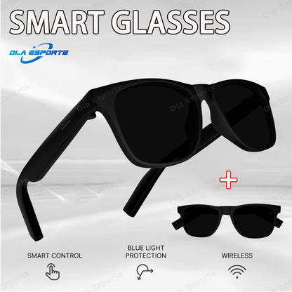 2025 New Men's Smart Glasses Women's Bluetooth Glasses Voice Call Control Music Voice Assistant UV Polarized Sunglasses Eyeglass