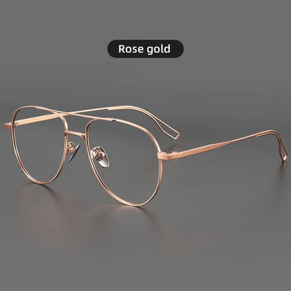 DIEDESEE Ultra Light Titanium Frame Anti blue Light Men's Eyeglass Frame Retro Large Face Optical Prescription Eyeglass Frame