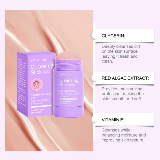 Makeup Remover Stick Cleansing Balm Gentle Lip Eye Makeup Travel Removes Pore Control Nourish Skin Refreshing Facial Cleanser