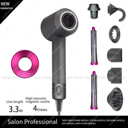Professinal Leafless Hair Dryer 220V Negative Ion Quick Dry Home Powerful Constant Flyaway Attachment Anion Electric Hair Dryers