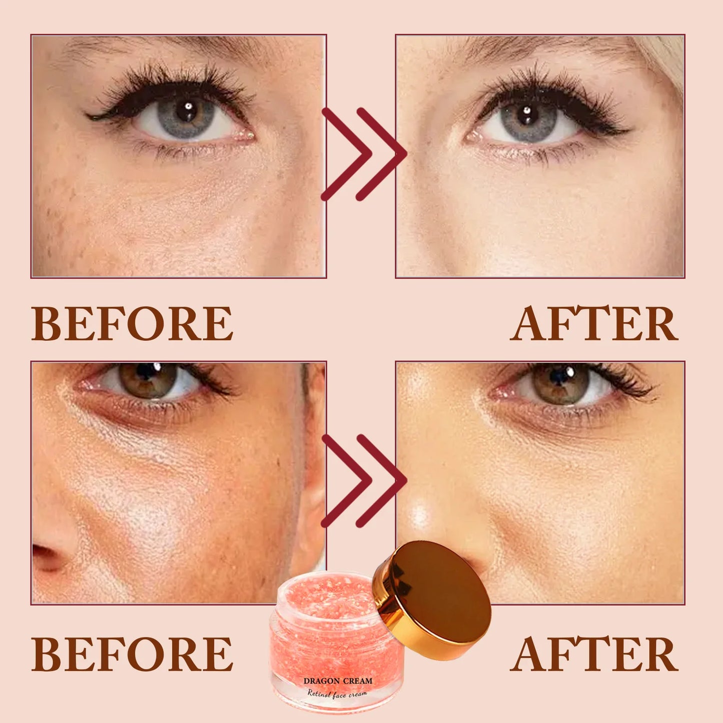 Dragon Cream Retinol Face Cream with Hyaluronic Acid - Moisturizing Anti-Wrinkle Skin Care for Even Tone Fine Lines Reduction