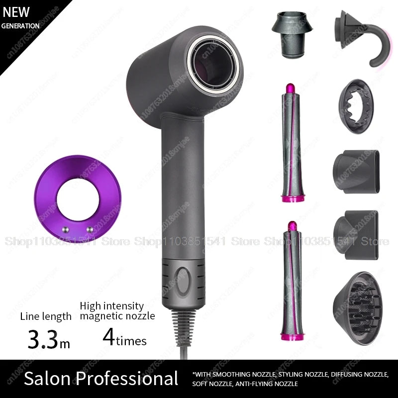 Professinal Leafless Hair Dryer 220V Negative Ion Quick Dry Home Powerful Constant Flyaway Attachment Anion Electric Hair Dryers
