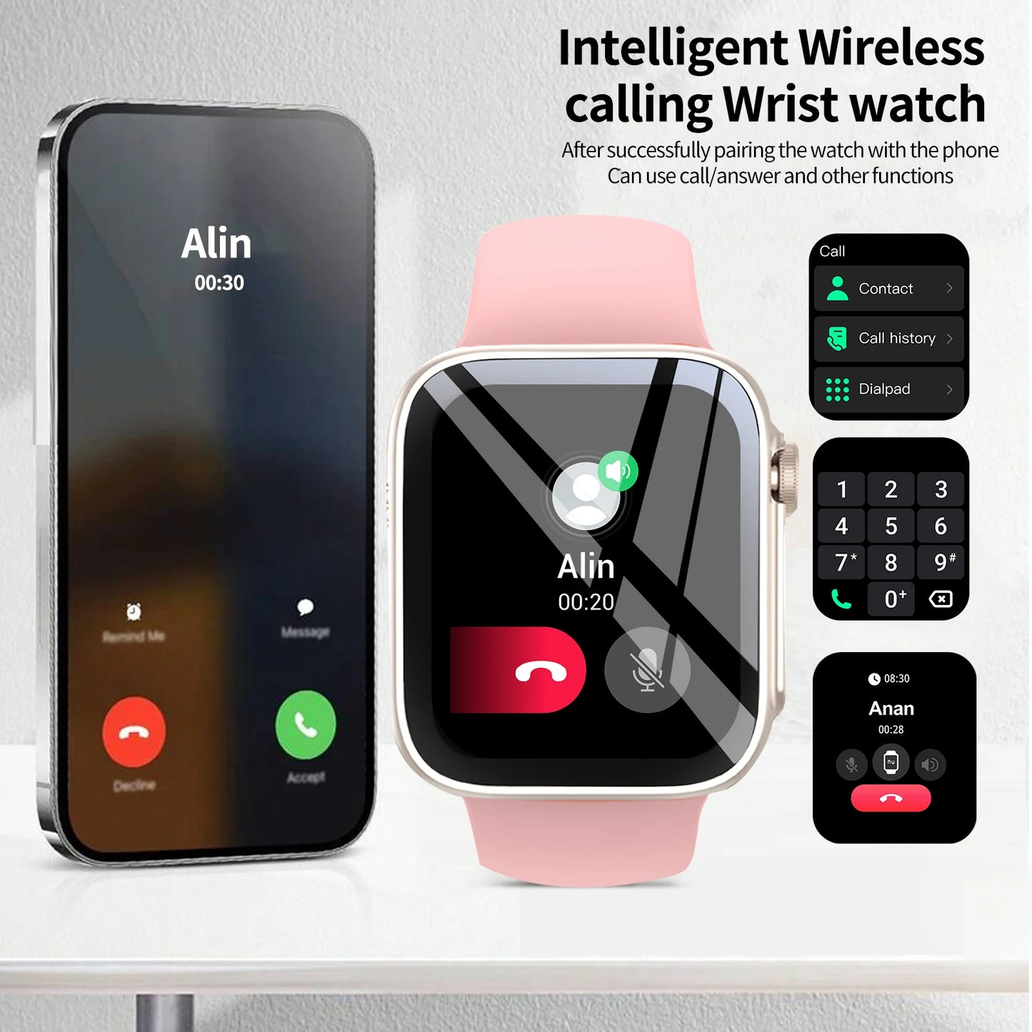 2.01" Large Screen Smart Watch (Unisex) – Calls, Alerts, Fitness, Camera Control, Music, Weather & More Modes. Ultra Value, A Mu