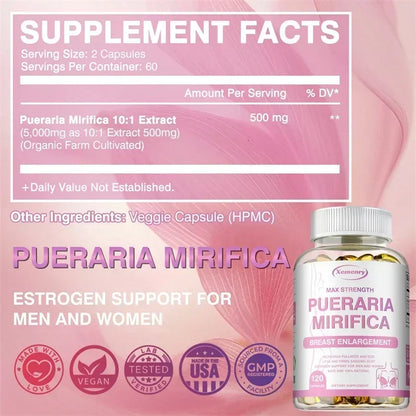 Pueraria Mirifica Capsules 5000mg - Breast Enlargement, Female Estrogen Balance