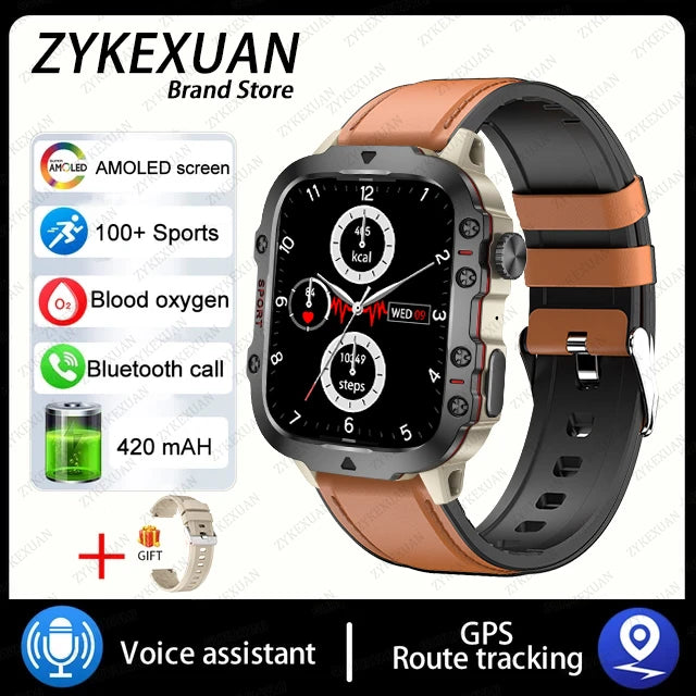 2025 For Xiaomi New Rugged Military GPS Smart Watch Men Bluetooth Call Health Monitoring AI Voice Sports Waterproof Smartwatches