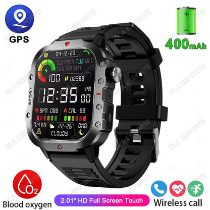 New Military GPS Smart Watch Men Flashlight Waterproof Outdoor Sport Tracker Bluetooth Call Smartwatch Man Women For Android IOS