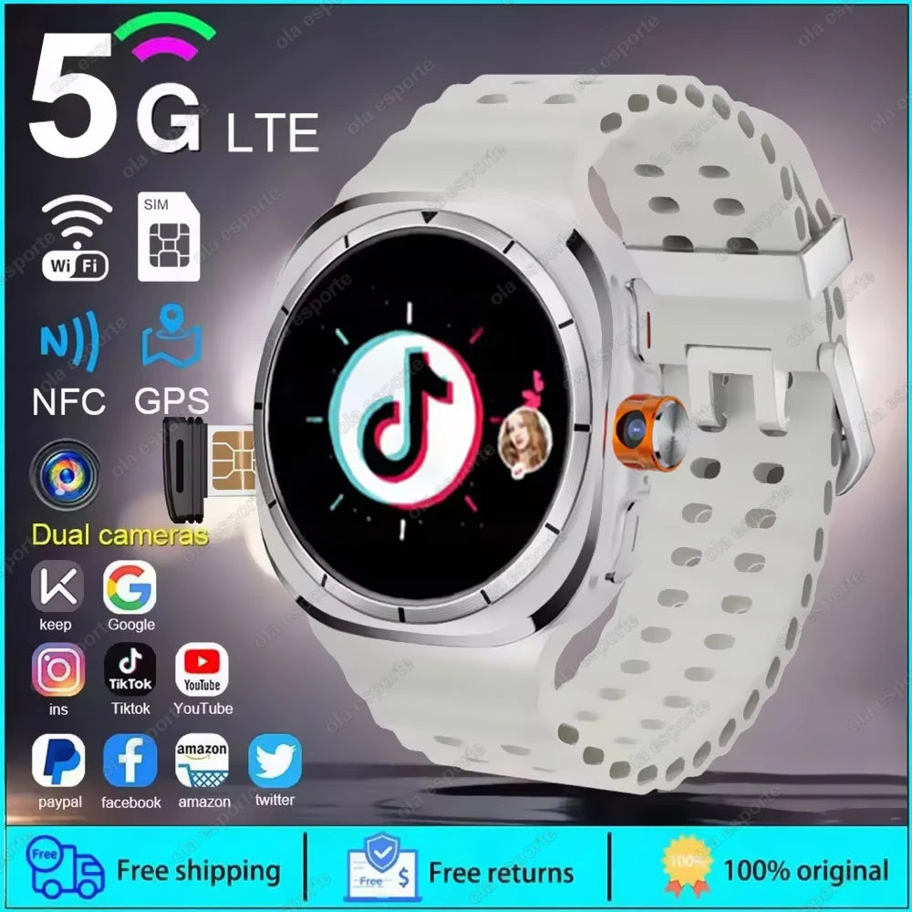 2025 New Smart Watch 8 Ultra GPS Compass NFC Function AMOLED HD Screen Bluetooth Call 5G SIM Card Sports Smartwatch Android IOS