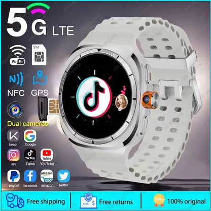 2025 New Smart Watch 8 Ultra GPS Compass NFC Function AMOLED HD Screen Bluetooth Call 5G SIM Card Sports Smartwatch Android IOS