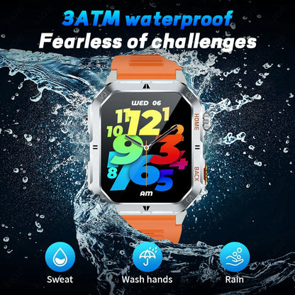 LIGE Fashion 1000mAh Big Battery Smart Watch Men 2.01” HD Screen Bluetooth Call 3ATM Waterproof Sports Health Monitor Smartwatch