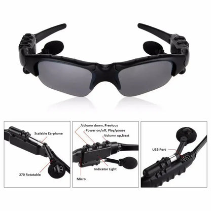 Fashion Cycling Glasses with TWS Bluetooth Earphone Phone Call Adjustable Sport Motorcycle Driving Sunglasses Wireless Headphone