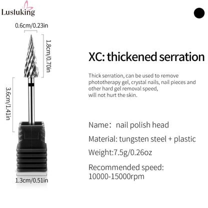 Tip Tungsten Carbid Nail Drill Bits Electric Manicure Drill Accessory Milling Cutters for Nail Gel Polish Remover Nail Tools