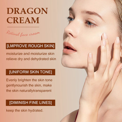 Dragon Cream Retinol Face Cream with Hyaluronic Acid - Moisturizing Anti-Wrinkle Skin Care for Even Tone Fine Lines Reduction