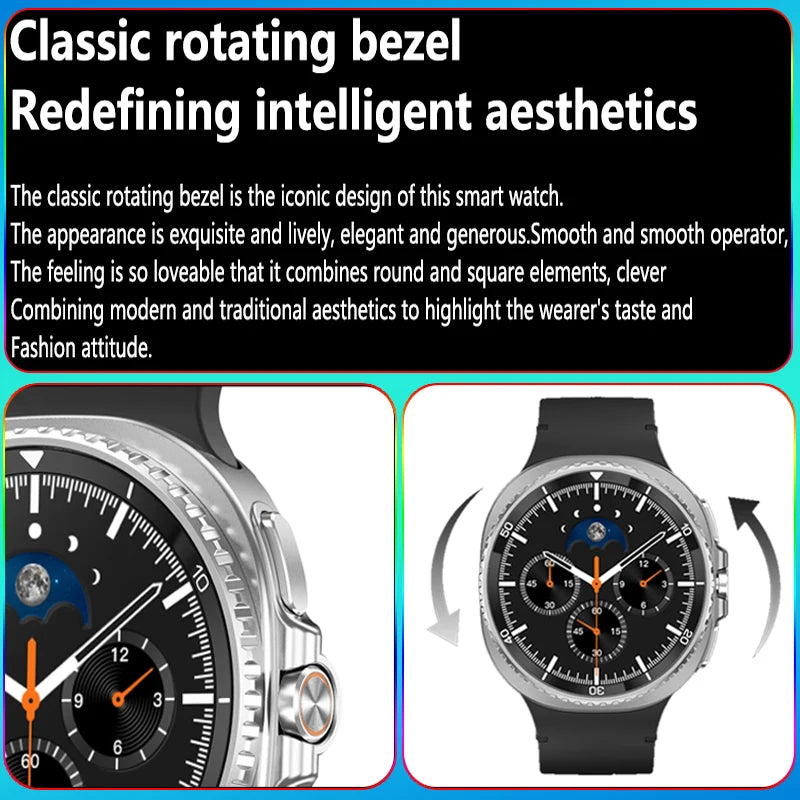 2025 New Watch 8 Classic GPS Trackr Smart Watch Men Woman Compass NFC Custom Dial 460*460 AMOLED Bluetooth Call Sport Smartwatch