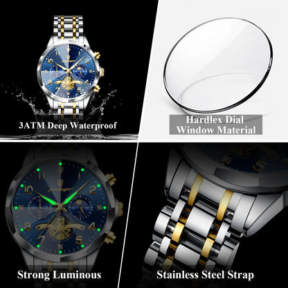 POEDAGAR Luxury Original Watch For Man Chronograph Waterproof Luminous Men Clock Quartz Stainless Steel Men's Watches Male Reloj