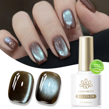 BORN PRETTY 10ml HEMA TPO FREE Mint Chocolate Cat Magnetic Gel Nail Polish Sumer Colored Ultra Shine Soak Off UV Gel Nail Art