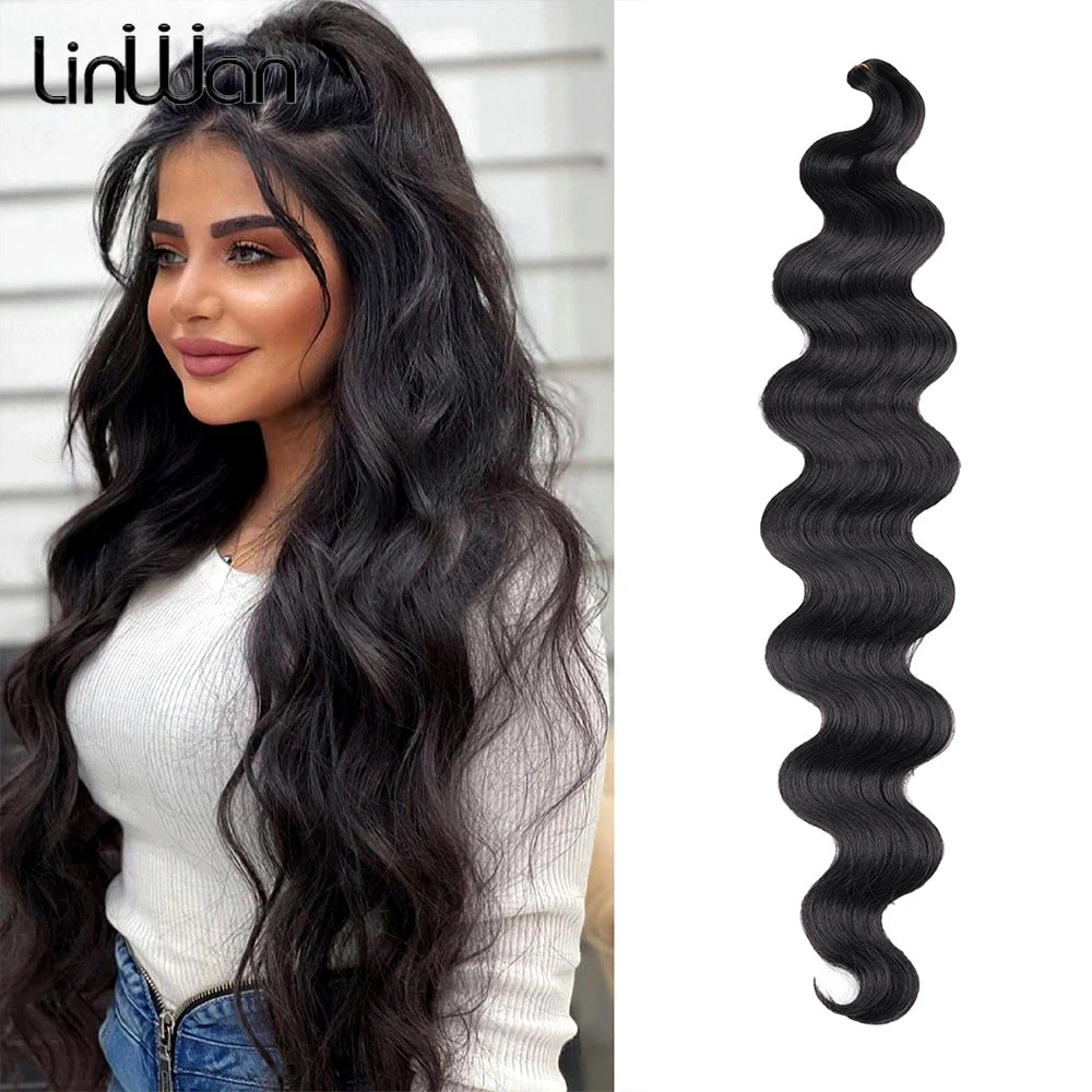 Long Deep Wave Braiding Hair 28 Inch Ocean Wave Crochet Hair Synthetic Deep Curly Crochet Hair Extensions For Black Women