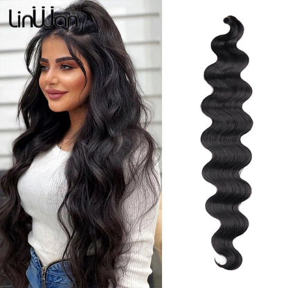 Long Deep Wave Braiding Hair 28 Inch Ocean Wave Crochet Hair Synthetic Deep Curly Crochet Hair Extensions For Black Women