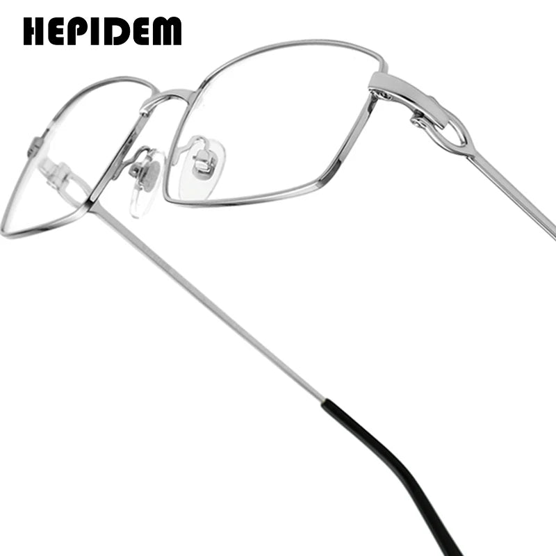 HEPIDEM Alloy Glasses Frame Men Luxury Famous Brand Design Retro Vintage Square Eyeglasses Rimless Spectacles Frameless Eyewear