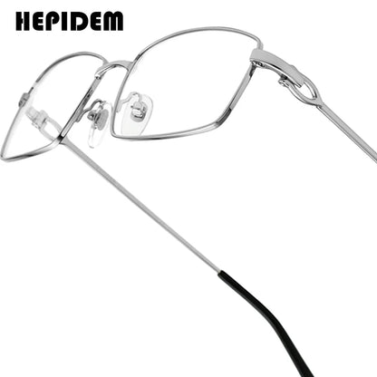 HEPIDEM Alloy Glasses Frame Men Luxury Famous Brand Design Retro Vintage Square Eyeglasses Rimless Spectacles Frameless Eyewear