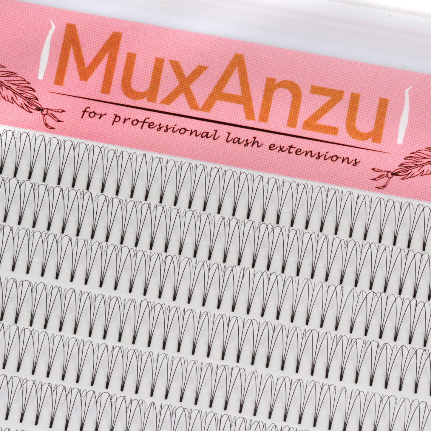 MuxAnzu Eyelash Extension Premade Lash Fans Short Stem Ultra Dark Black 3D/4D/5D/6D Makeup Wide Russian Volume cils