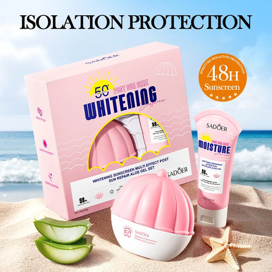 Aloe Vera Gel Set with Whitening Sunscreen Multi-Effect Repair Function