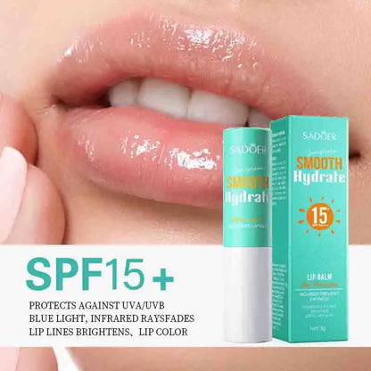 SADOER Lip Sunscreen Solar Blocker Lip Balm Moisturizing Anti Wrinkles Hydrating Whitening Lipstick For Lips Skin Care