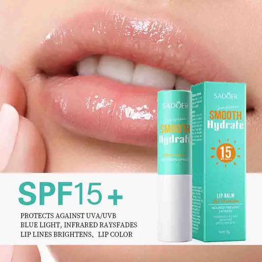 SADOER Lip Sunscreen Solar Blocker Lip Balm Moisturizing Anti Wrinkles Hydrating Whitening Lipstick For Lips Skin Care