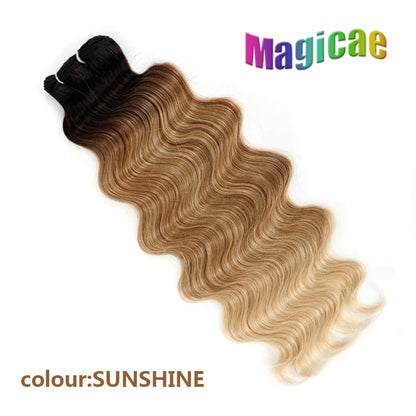 Magicae 30Inches Brown 12# M816# Sliver White Ombre Blond 613 Ombre 27# Body Wave High Temperature Synthetic Hair Extensions