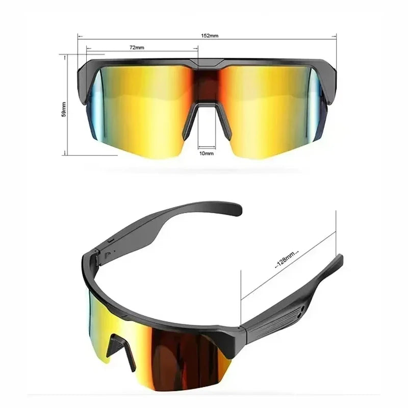 Smart Glasses Wireless Bluetooth 5.3 Sunglasses Built-in Microphone Speaker Touch&Voice Assistant Compatible Glass for Men Women