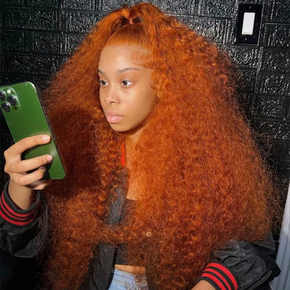 Orange Ginger Lace Front Wig Human Hair 30 40 44 Inch Deep Wave Pre Plucked Curly Wigs 13x4 13x6 Hd Lace Frontal Wig For Women