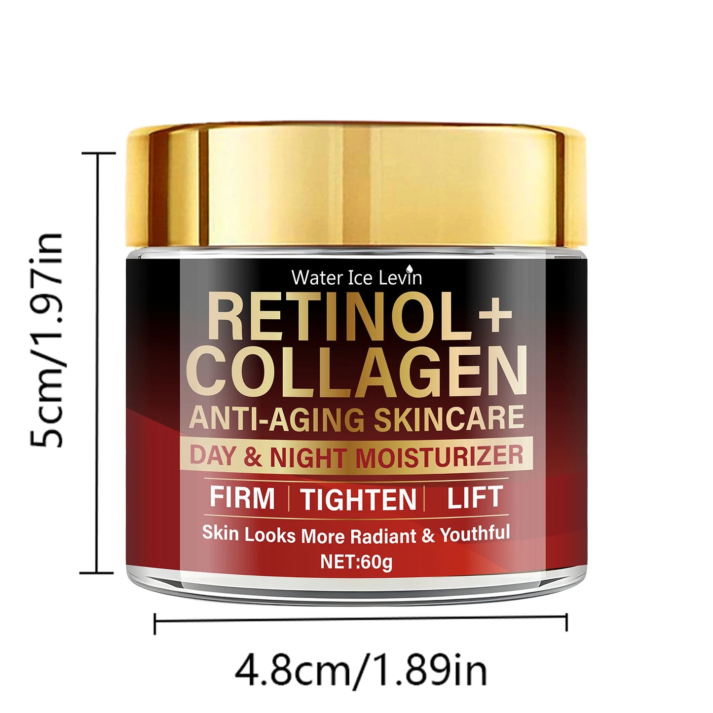 Water Ice Levin Retinol Collagen Dual-Effect Cream 60g Anti-Aging Firming Day And Night Revitalizing Anti-Wrinkle Skin Care