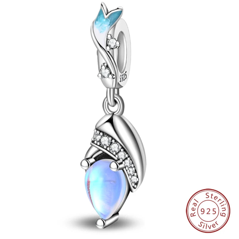 925 Sterling Silver Blue Purple Butterfly Perfume Bottle Starry Sky Hot Air Balloon Charms Beads Fit DIY S925 Bracelets Jewelry